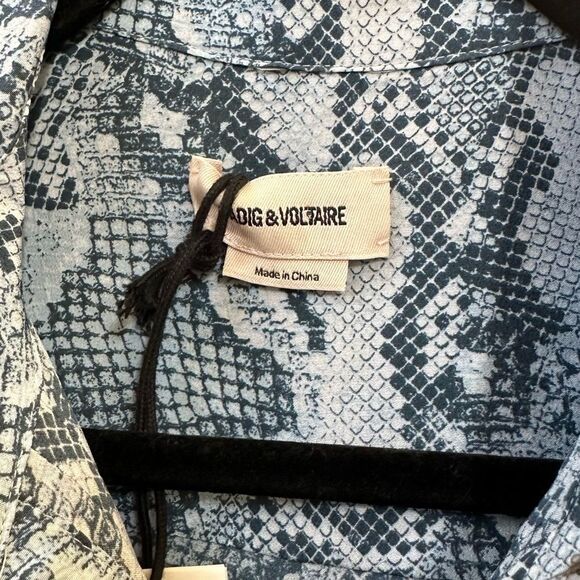 Zadig & Voltaire Rougi Silk Dress Blue - Picture 7 of 12